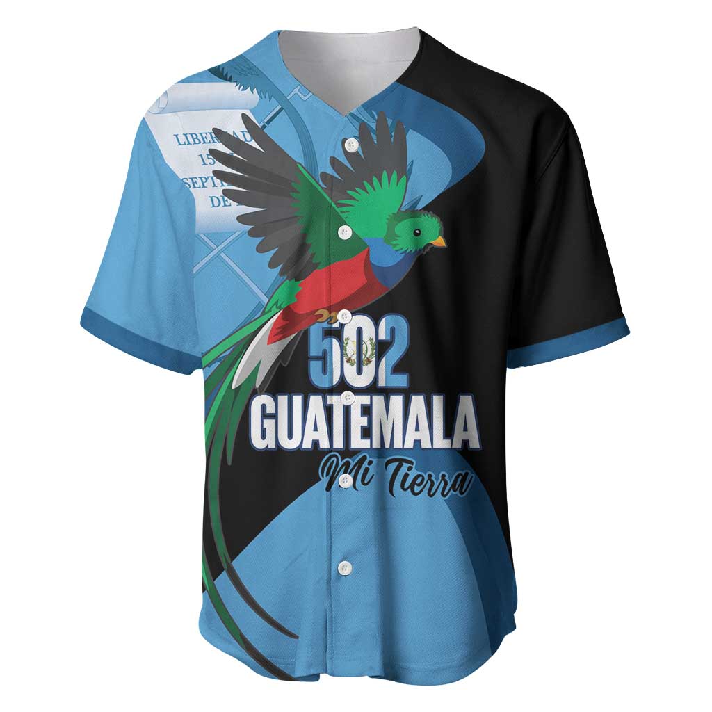 Guatemala Independence Day Baseball Jersey 502 Mi Tierra Resplendent Quetzal - Wonder Print Shop