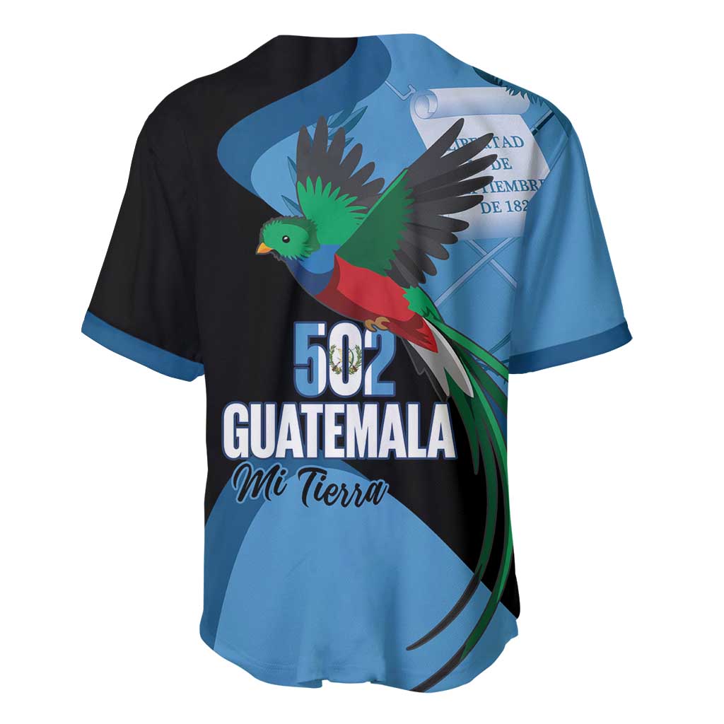 Guatemala Independence Day Baseball Jersey 502 Mi Tierra Resplendent Quetzal - Wonder Print Shop