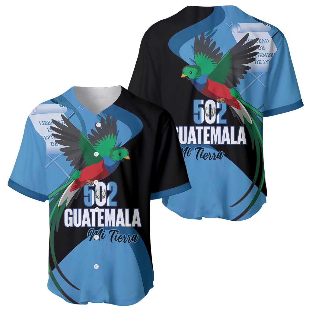 Guatemala Independence Day Baseball Jersey 502 Mi Tierra Resplendent Quetzal - Wonder Print Shop