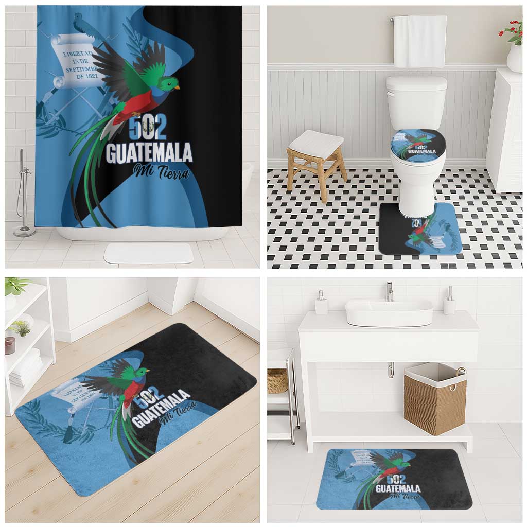 Guatemala Independence Day Bathroom Set 502 Mi Tierra Resplendent Quetzal - Wonder Print Shop