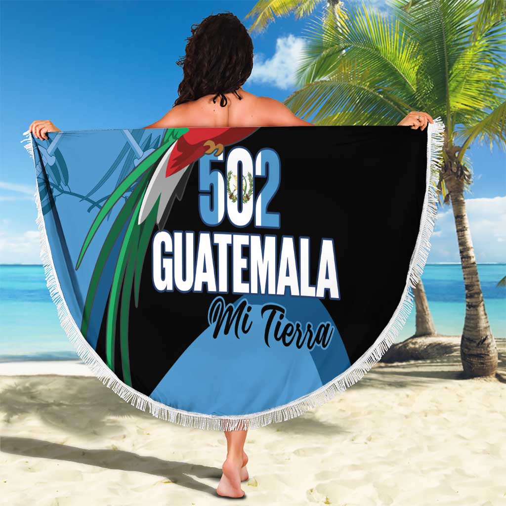 Guatemala Independence Day Beach Blanket 502 Mi Tierra Resplendent Quetzal - Wonder Print Shop