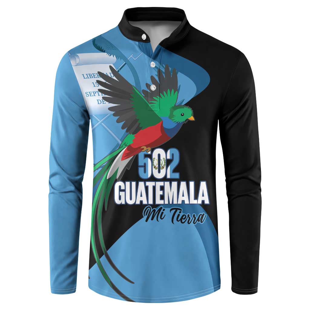 Guatemala Independence Day Button Sweatshirt 502 Mi Tierra Resplendent Quetzal - Wonder Print Shop