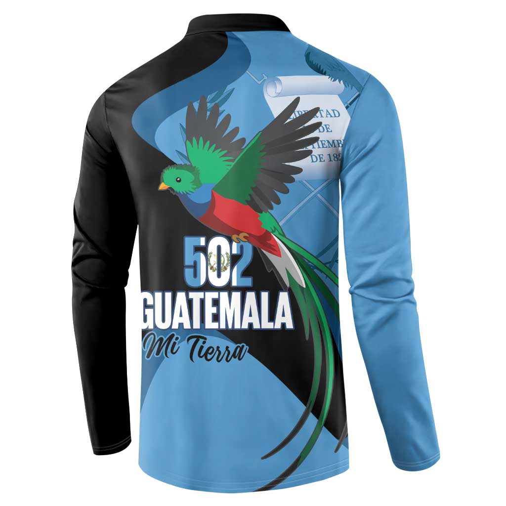 Guatemala Independence Day Button Sweatshirt 502 Mi Tierra Resplendent Quetzal - Wonder Print Shop