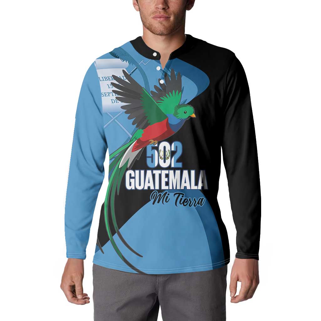 Guatemala Independence Day Button Sweatshirt 502 Mi Tierra Resplendent Quetzal - Wonder Print Shop