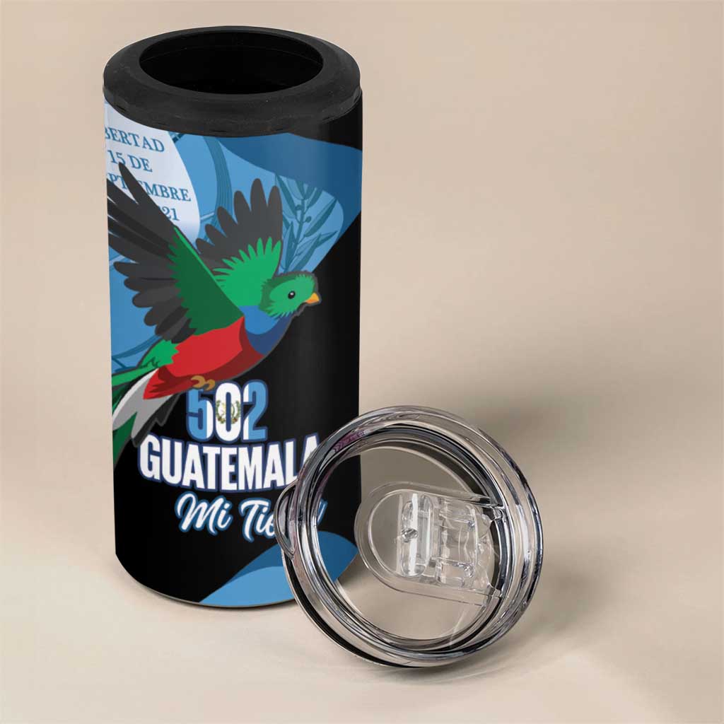 Guatemala Independence Day 4 in 1 Can Cooler Tumbler 502 Mi Tierra Resplendent Quetzal - Wonder Print Shop