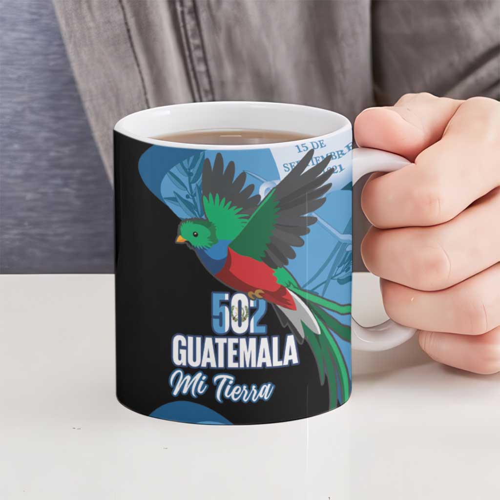 Guatemala Independence Day Ceramic Mug 502 Mi Tierra Resplendent Quetzal - Wonder Print Shop