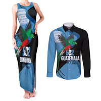 Guatemala Independence Day Couples Matching Tank Maxi Dress and Long Sleeve Button Shirt 502 Mi Tierra Resplendent Quetzal - Wonder Print Shop