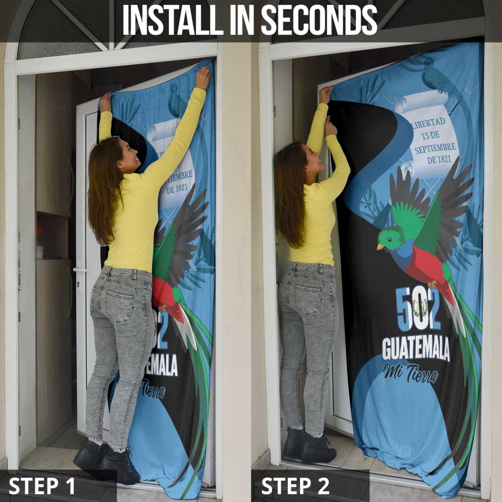 Guatemala Independence Day Door Cover 502 Mi Tierra Resplendent Quetzal - Wonder Print Shop