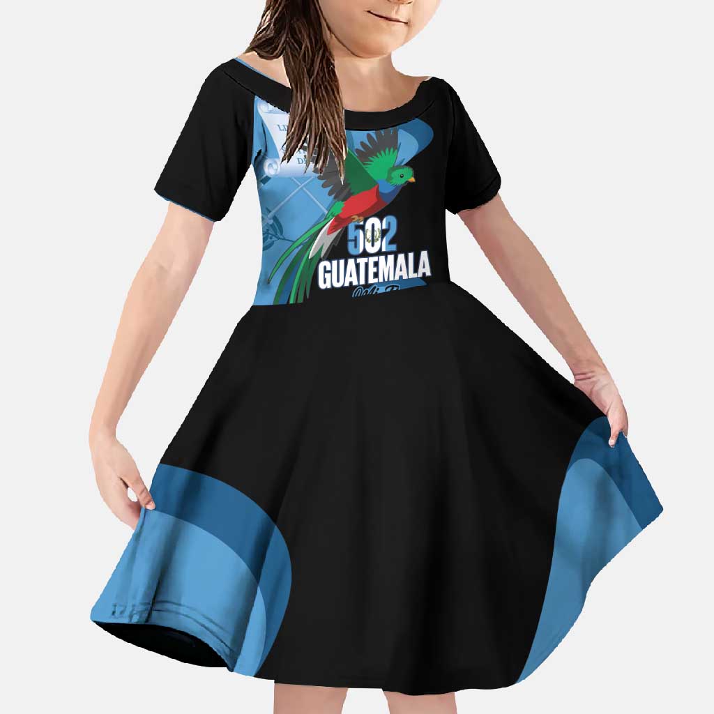 Guatemala Independence Day Family Matching Off Shoulder Maxi Dress and Hawaiian Shirt 502 Mi Tierra Resplendent Quetzal - Wonder Print Shop
