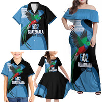 Guatemala Independence Day Family Matching Off Shoulder Maxi Dress and Hawaiian Shirt 502 Mi Tierra Resplendent Quetzal - Wonder Print Shop