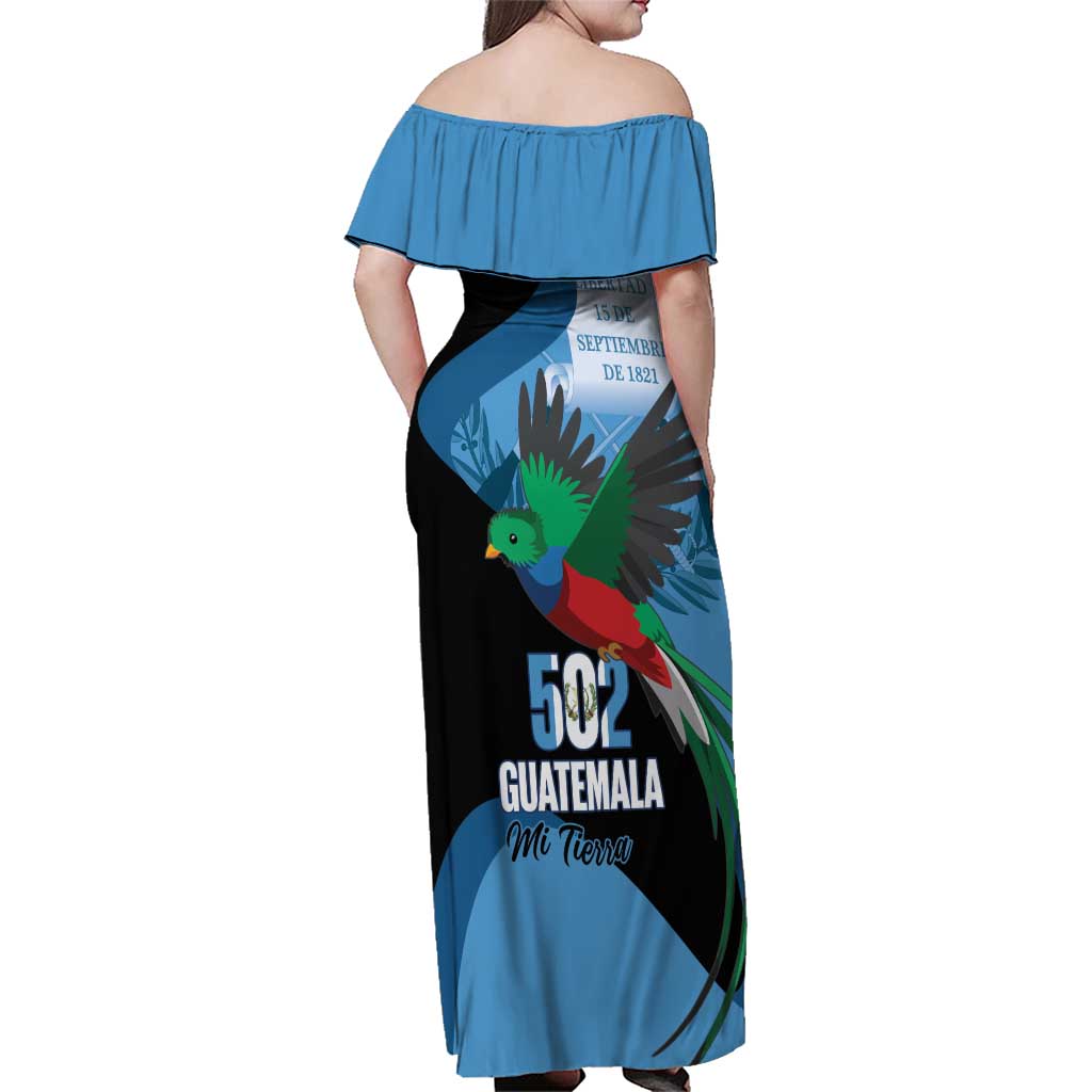 Guatemala Independence Day Family Matching Off Shoulder Maxi Dress and Hawaiian Shirt 502 Mi Tierra Resplendent Quetzal - Wonder Print Shop