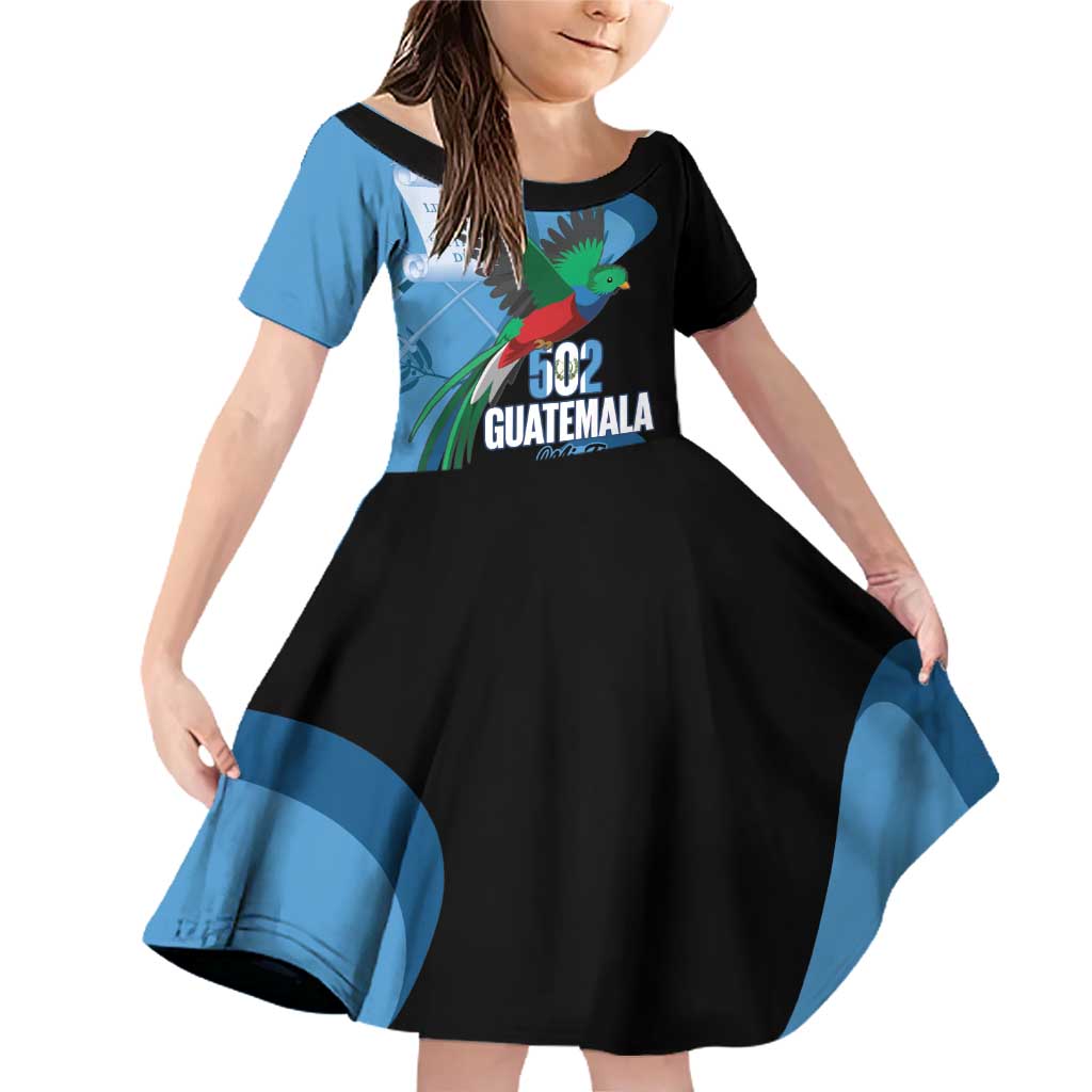 Guatemala Independence Day Family Matching Off Shoulder Short Dress and Hawaiian Shirt 502 Mi Tierra Resplendent Quetzal - Wonder Print Shop