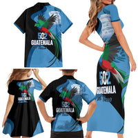 Guatemala Independence Day Family Matching Short Sleeve Bodycon Dress and Hawaiian Shirt 502 Mi Tierra Resplendent Quetzal - Wonder Print Shop