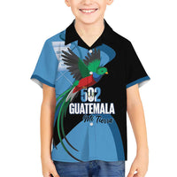Guatemala Independence Day Family Matching Short Sleeve Bodycon Dress and Hawaiian Shirt 502 Mi Tierra Resplendent Quetzal - Wonder Print Shop