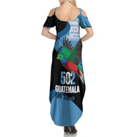 Guatemala Independence Day Family Matching Summer Maxi Dress and Hawaiian Shirt 502 Mi Tierra Resplendent Quetzal - Wonder Print Shop