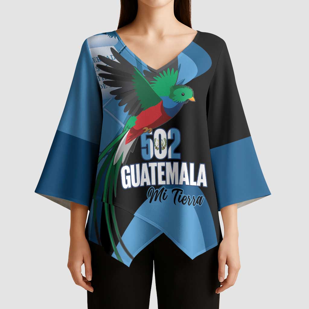 Guatemala Independence Day Kimono Sleeve Blouse 502 Mi Tierra Resplendent Quetzal - Wonder Print Shop