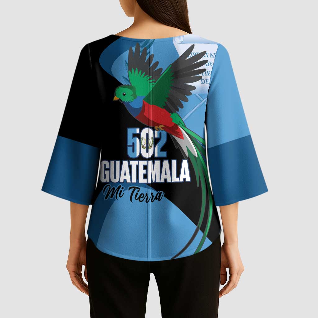 Guatemala Independence Day Kimono Sleeve Blouse 502 Mi Tierra Resplendent Quetzal - Wonder Print Shop