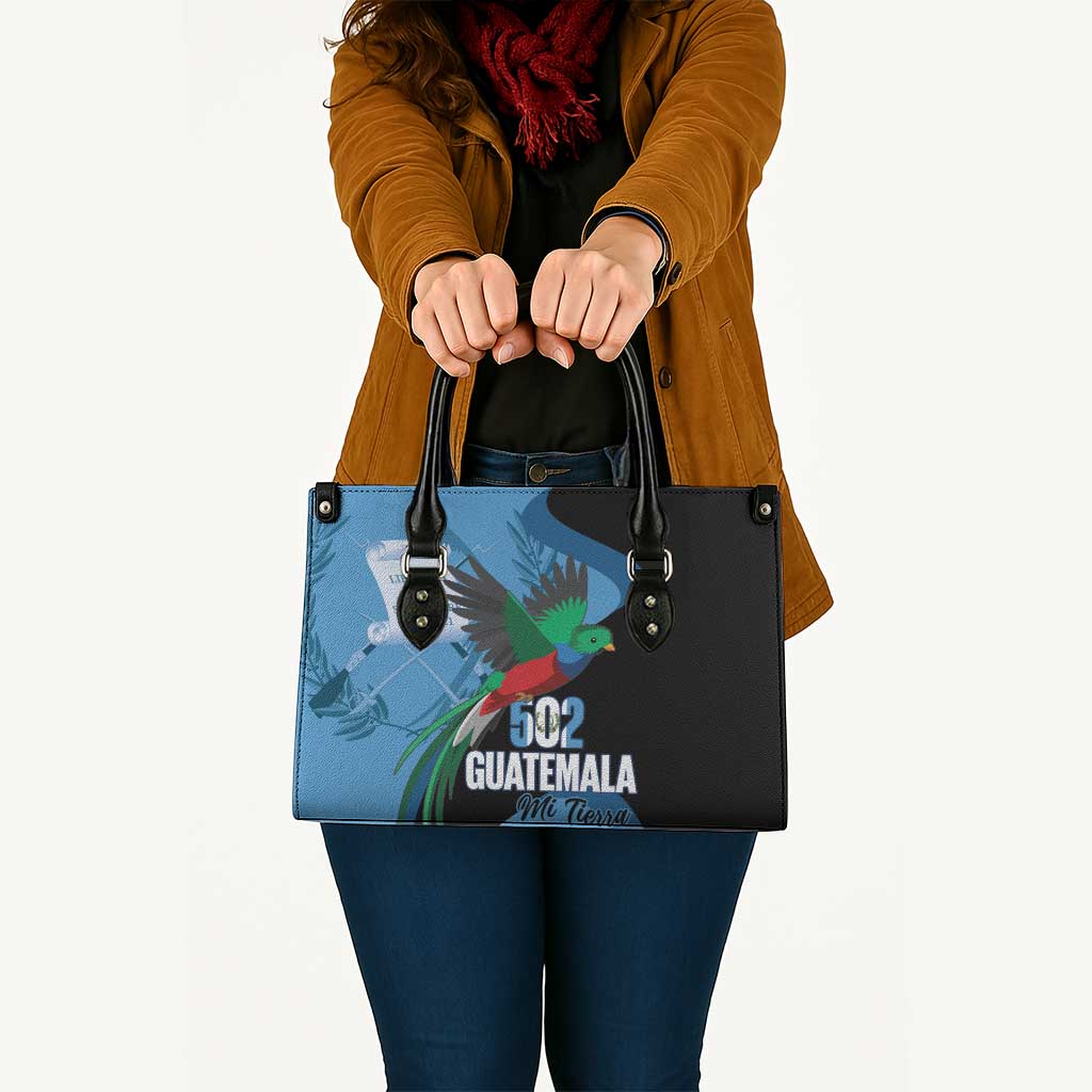 Guatemala Independence Day Leather Bag 502 Mi Tierra Resplendent Quetzal - Wonder Print Shop