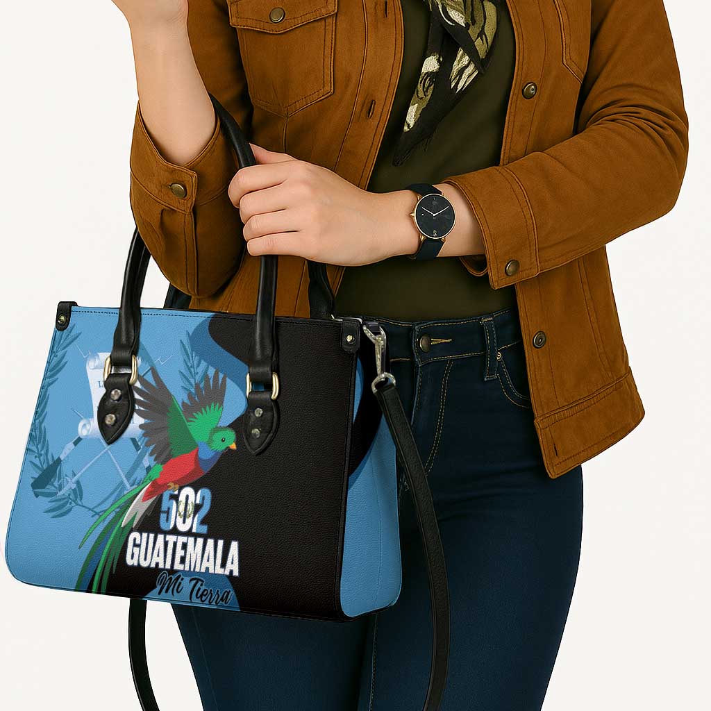 Guatemala Independence Day Leather Bag 502 Mi Tierra Resplendent Quetzal - Wonder Print Shop