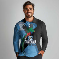 Guatemala Independence Day Long Sleeve Polo Shirt 502 Mi Tierra Resplendent Quetzal - Wonder Print Shop