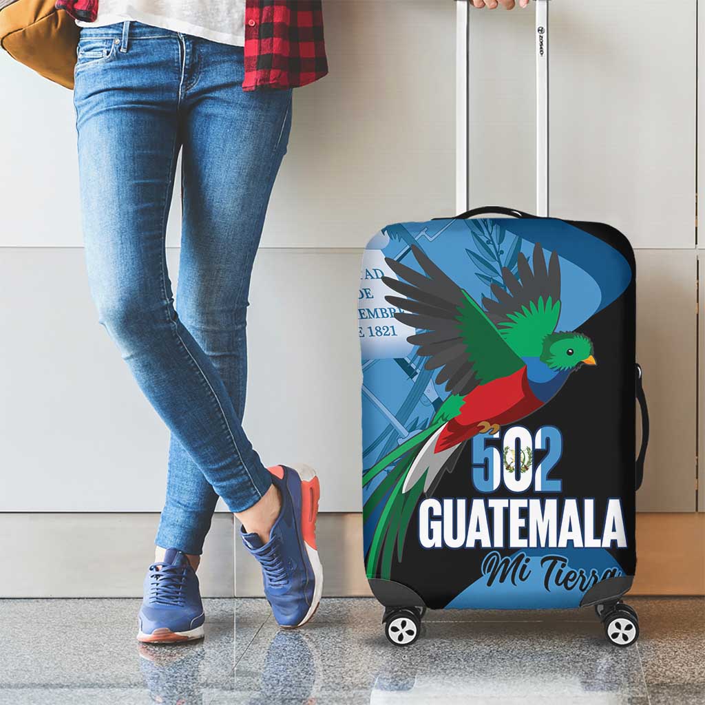 Guatemala Independence Day Luggage Cover 502 Mi Tierra Resplendent Quetzal - Wonder Print Shop