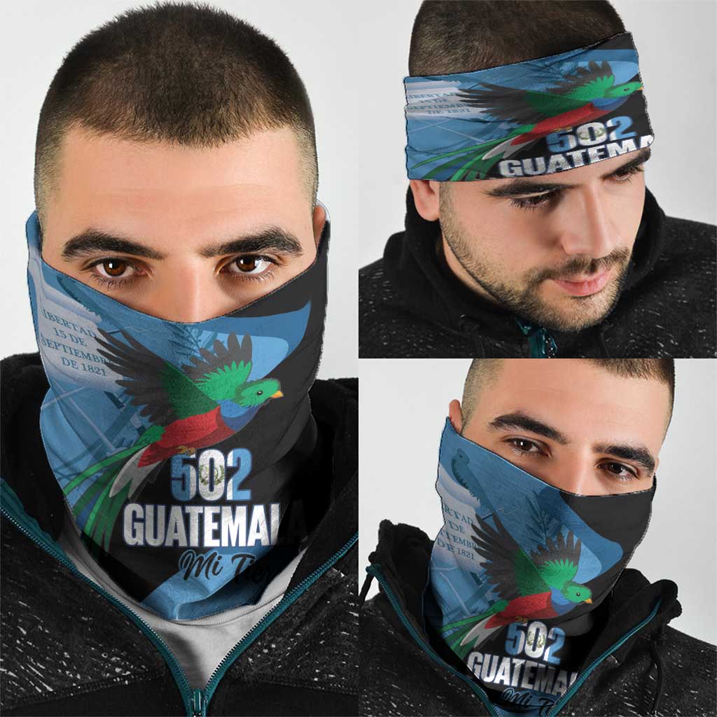Guatemala Independence Day Neck Gaiter 502 Mi Tierra Resplendent Quetzal - Wonder Print Shop