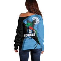 Guatemala Independence Day Off Shoulder Sweater 502 Mi Tierra Resplendent Quetzal - Wonder Print Shop
