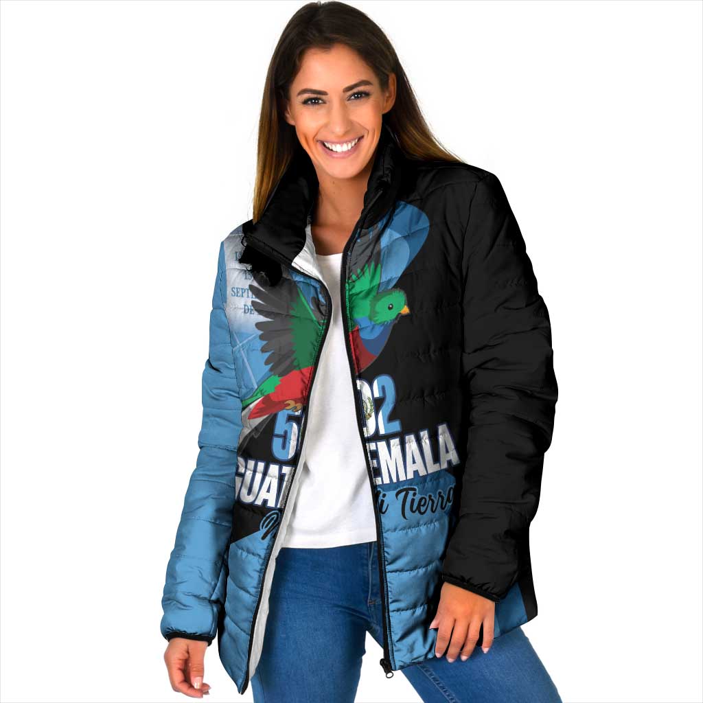 Guatemala Independence Day Padded Jacket 502 Mi Tierra Resplendent Quetzal - Wonder Print Shop