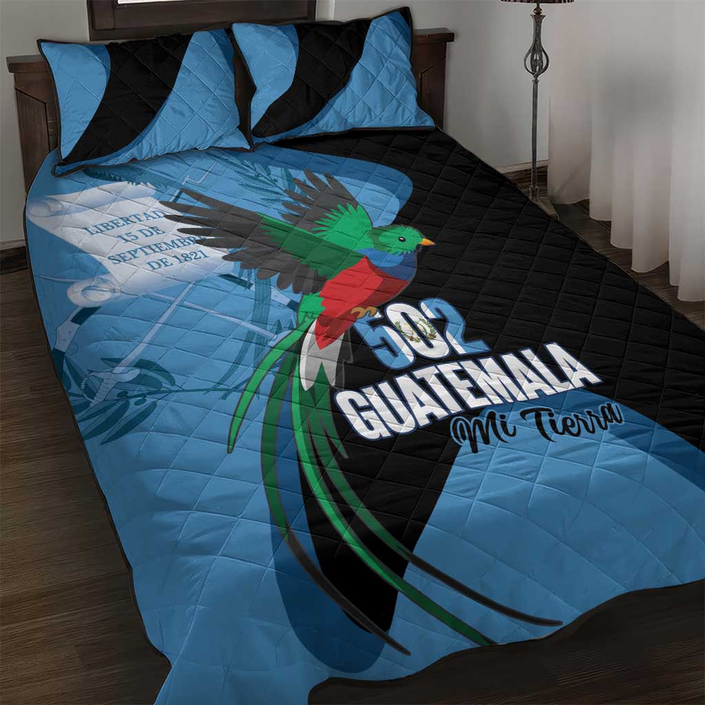 Guatemala Independence Day Quilt Bed Set 502 Mi Tierra Resplendent Quetzal - Wonder Print Shop
