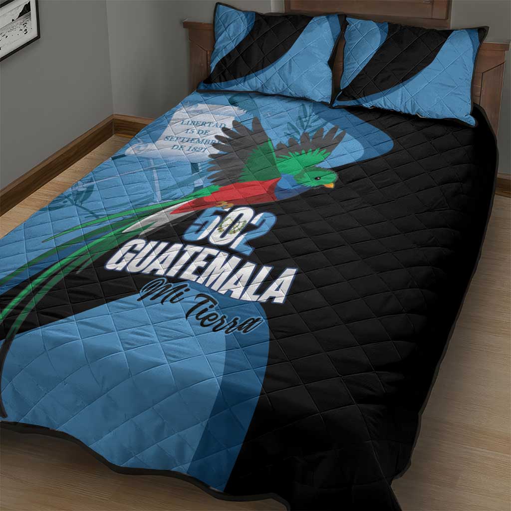 Guatemala Independence Day Quilt Bed Set 502 Mi Tierra Resplendent Quetzal - Wonder Print Shop