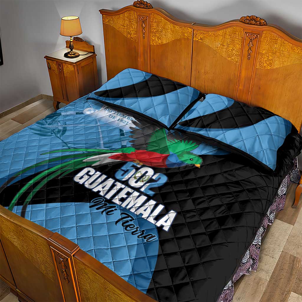 Guatemala Independence Day Quilt Bed Set 502 Mi Tierra Resplendent Quetzal - Wonder Print Shop