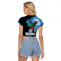 Guatemala Independence Day Raglan Cropped T Shirt 502 Mi Tierra Resplendent Quetzal - Wonder Print Shop