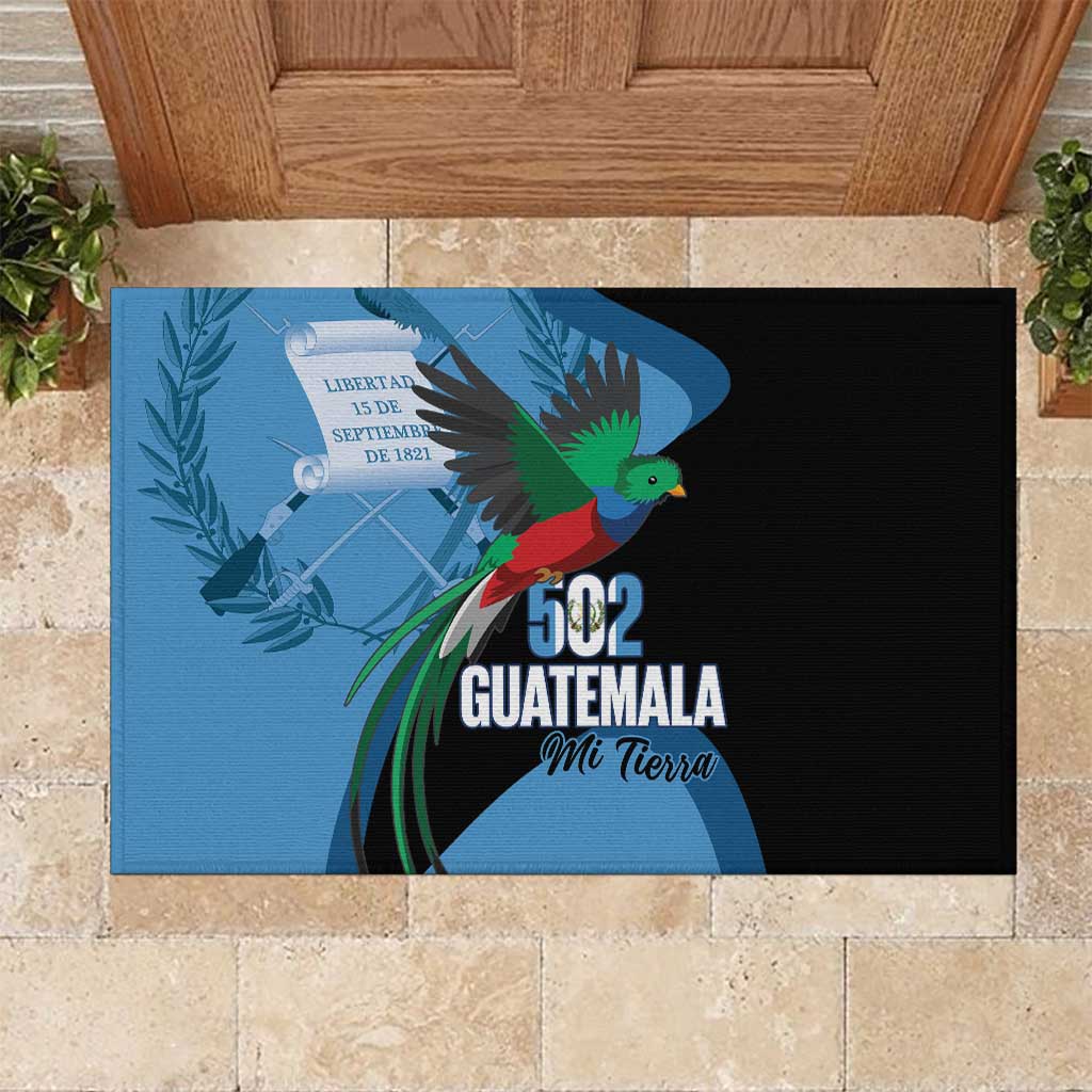 Guatemala Independence Day Rubber Doormat 502 Mi Tierra Resplendent Quetzal - Wonder Print Shop