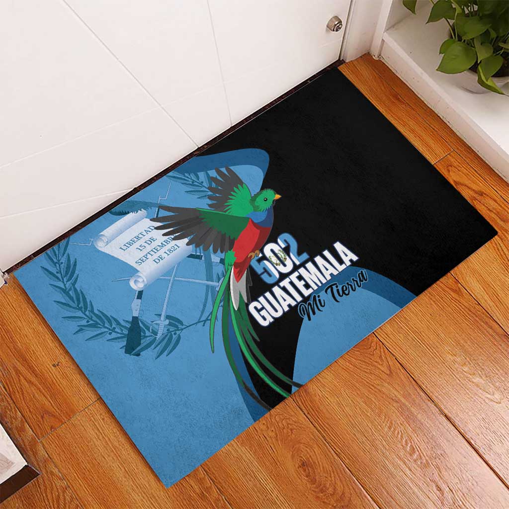 Guatemala Independence Day Rubber Doormat 502 Mi Tierra Resplendent Quetzal - Wonder Print Shop