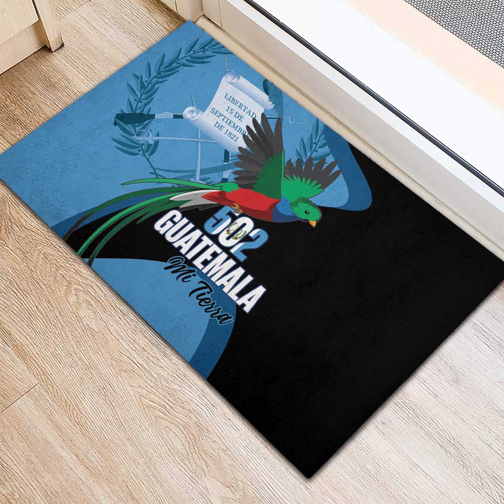 Guatemala Independence Day Rubber Doormat 502 Mi Tierra Resplendent Quetzal - Wonder Print Shop