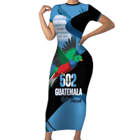 Guatemala Independence Day Short Sleeve Bodycon Dress 502 Mi Tierra Resplendent Quetzal - Wonder Print Shop