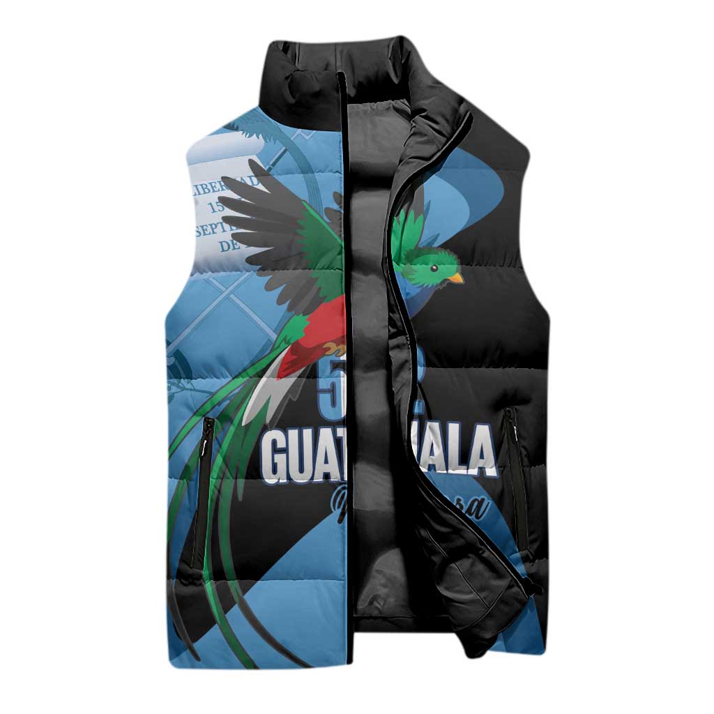 Guatemala Independence Day Sleeveless Puffer Jacket 502 Mi Tierra Resplendent Quetzal - Wonder Print Shop