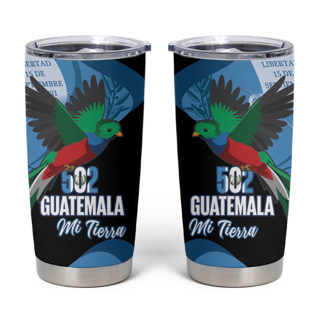 Guatemala Independence Day Tumbler Cup 502 Mi Tierra Resplendent Quetzal - Wonder Print Shop