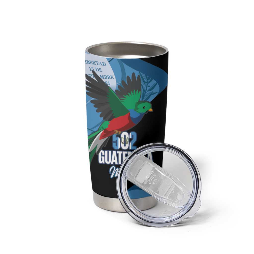 Guatemala Independence Day Tumbler Cup 502 Mi Tierra Resplendent Quetzal - Wonder Print Shop