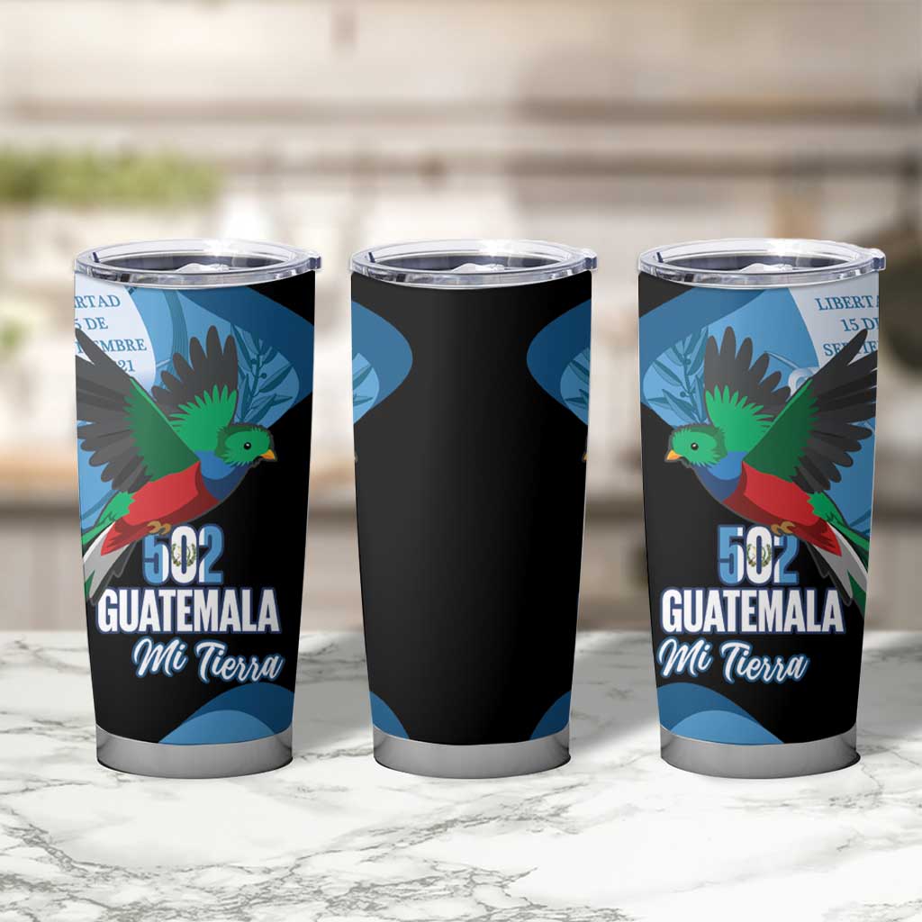 Guatemala Independence Day Tumbler Cup 502 Mi Tierra Resplendent Quetzal - Wonder Print Shop
