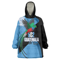 Guatemala Independence Day Wearable Blanket Hoodie 502 Mi Tierra Resplendent Quetzal - Wonder Print Shop