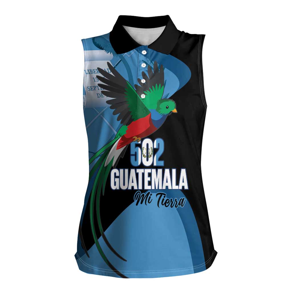 Guatemala Independence Day Women Sleeveless Polo Shirt 502 Mi Tierra Resplendent Quetzal - Wonder Print Shop