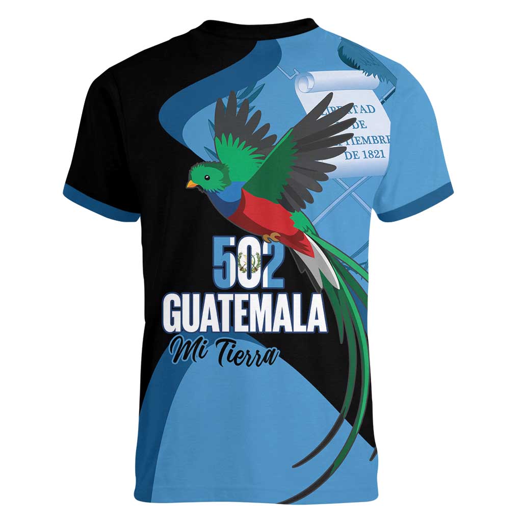 Guatemala Independence Day Women V-Neck T-Shirt 502 Mi Tierra Resplendent Quetzal - Wonder Print Shop