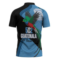 Guatemala Independence Day Zipper Polo Shirt 502 Mi Tierra Resplendent Quetzal - Wonder Print Shop