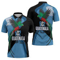 Guatemala Independence Day Zipper Polo Shirt 502 Mi Tierra Resplendent Quetzal - Wonder Print Shop