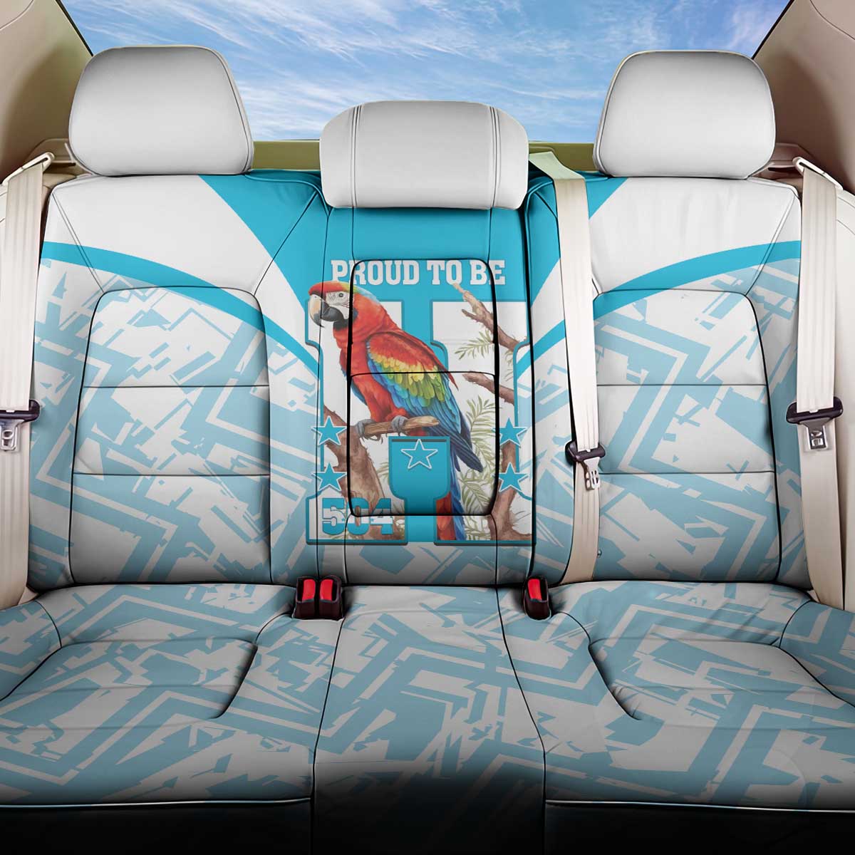 Honduras Independence Day Back Car Seat Cover 504 Proud Scarlet Macaw - Wonder Print Shop