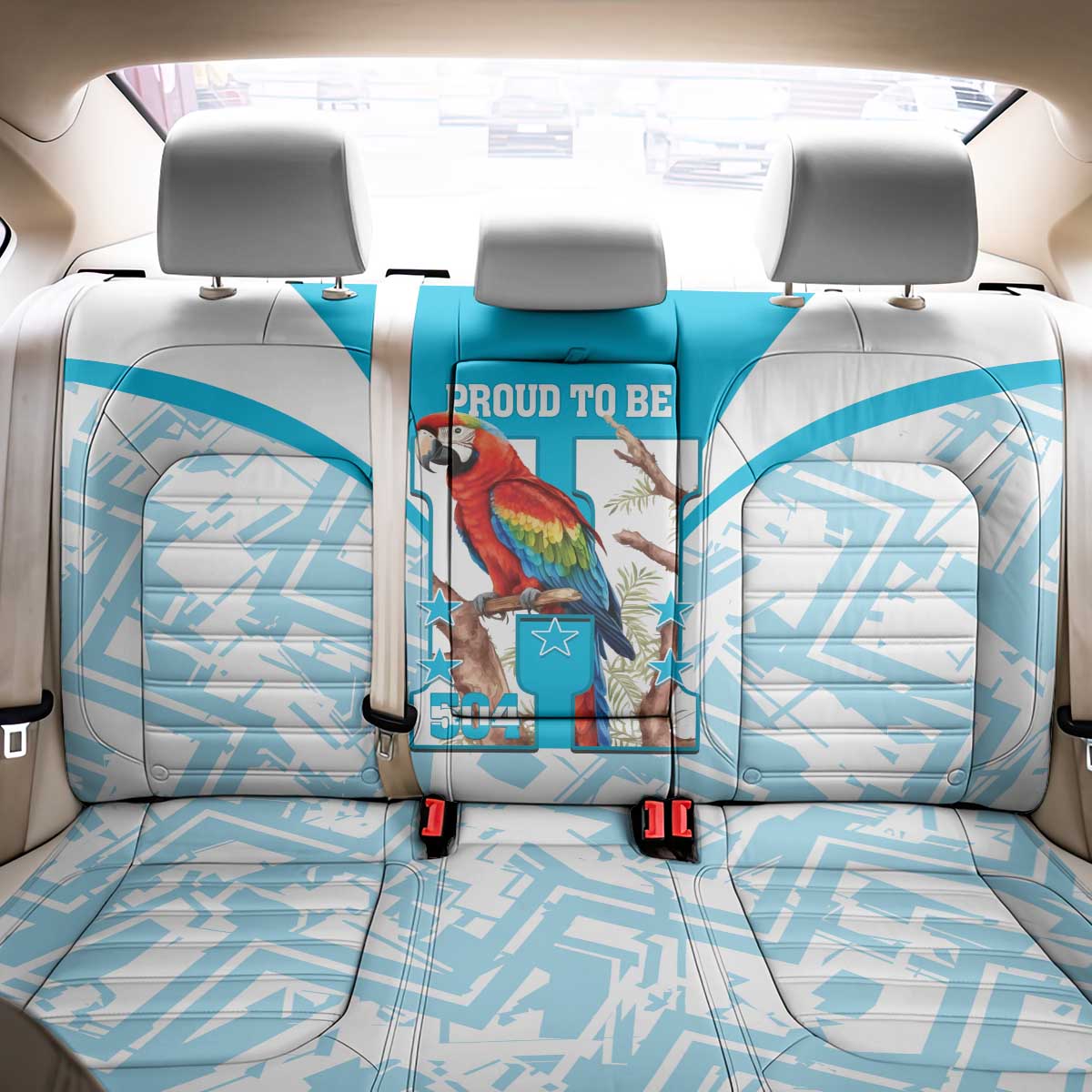 Honduras Independence Day Back Car Seat Cover 504 Proud Scarlet Macaw - Wonder Print Shop