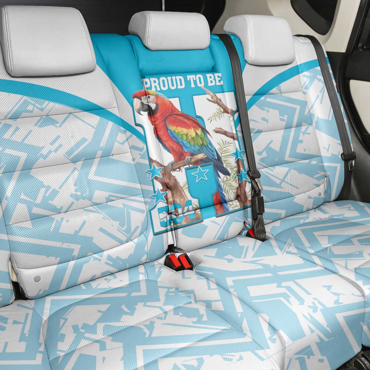 Honduras Independence Day Back Car Seat Cover 504 Proud Scarlet Macaw - Wonder Print Shop