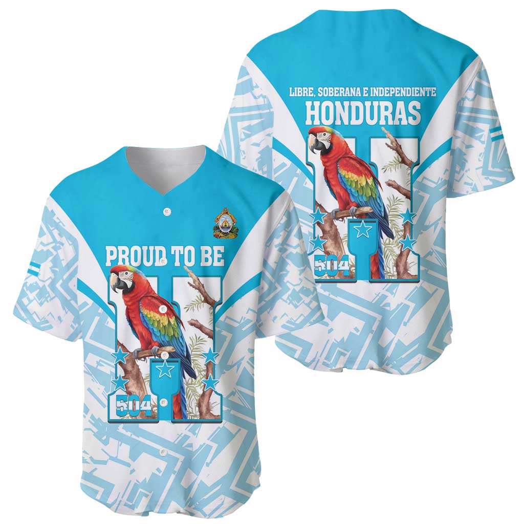 Honduras Independence Day Baseball Jersey 504 Proud Scarlet Macaw - Wonder Print Shop