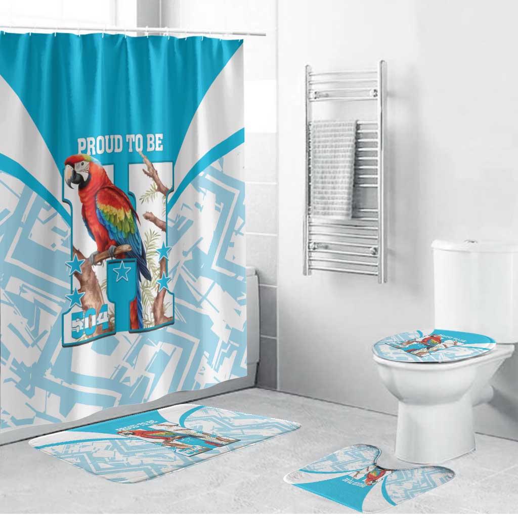 Honduras Independence Day Bathroom Set 504 Proud Scarlet Macaw - Wonder Print Shop
